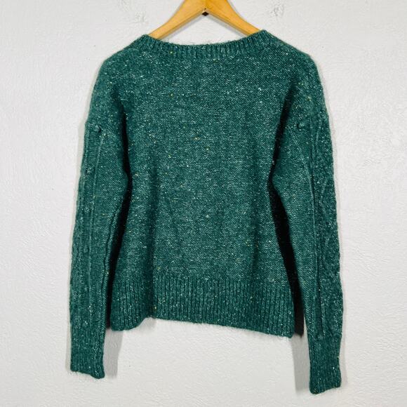 NEW! Old Navy Cable Knit Fuzzy Sweater Grandma Green Casual Knit - XS - Picture 5 of 5